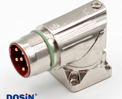 M23重載連接器彎角6芯公插座工業(yè)連接器