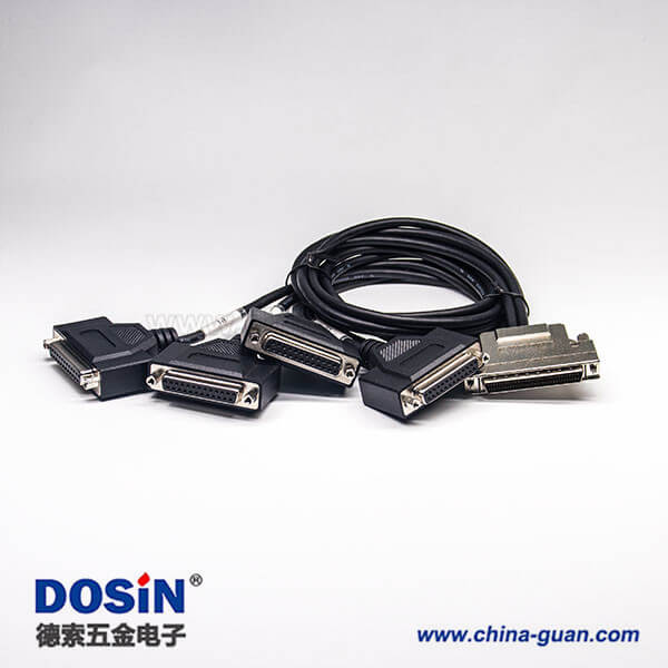 68針SCSI接口HPDB型公頭轉(zhuǎn)3HPDB25芯母 1HPDB型25芯公頭連接線2米