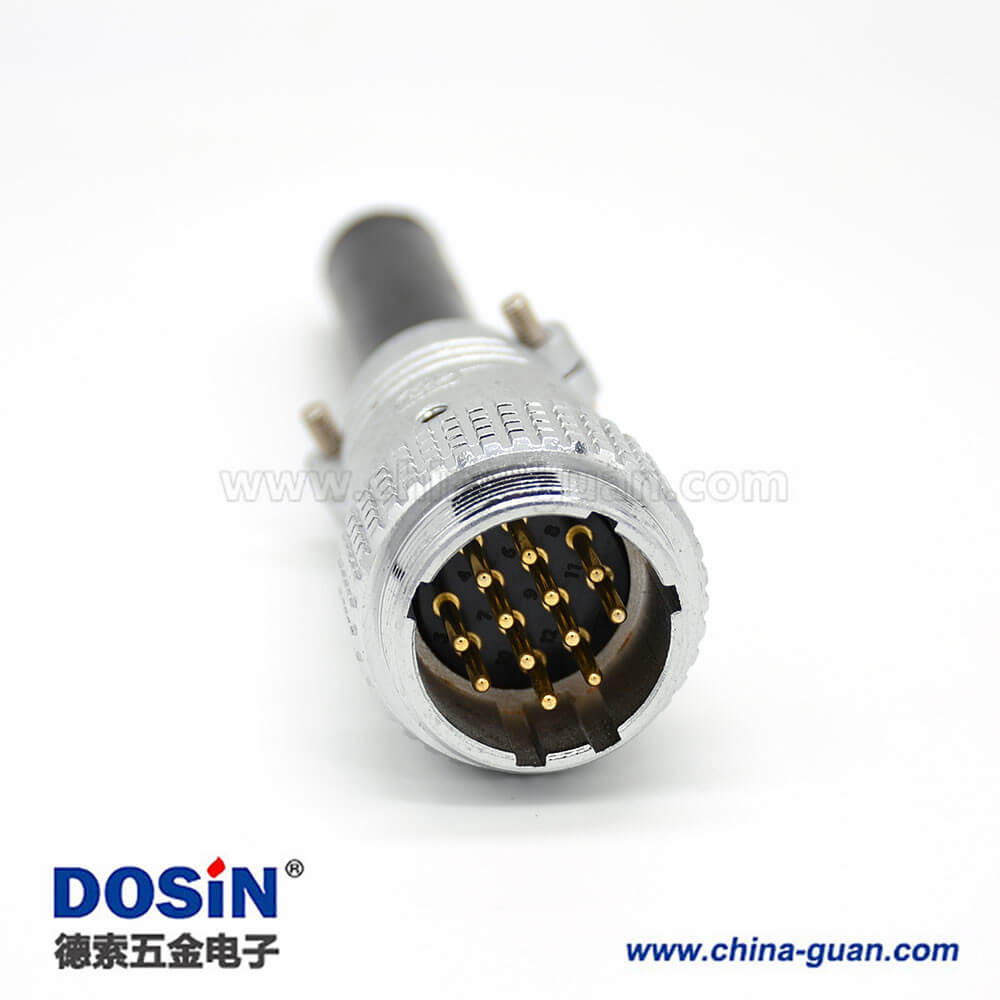 快速公插頭P24 12芯直式圓形接線航空連接器