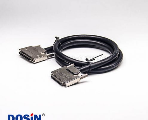 SCSI68針接口VHDCI 公轉(zhuǎn)公VHDCI 68芯鋅合金外殼組裝線2米