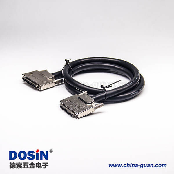 SCSI68針接口VHDCI 公轉(zhuǎn)公VHDCI 68芯鋅合金外殼組裝線2米
