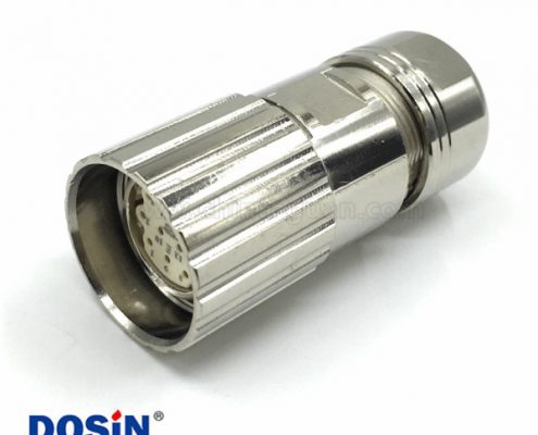 M23工業(yè)連接器圓形8A 20A母插頭防水組裝信號轉(zhuǎn)用連接器