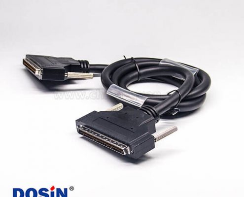 SCSI 68芯HPDB型公頭轉(zhuǎn)公頭螺絲鎖注塑成型線直式2米