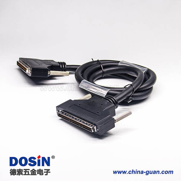 SCSI 68芯HPDB型公頭轉(zhuǎn)公頭螺絲鎖注塑成型線直式2米