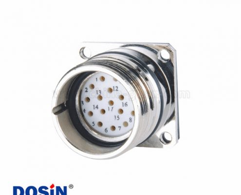 M23法蘭插座17芯板端母插座連接器