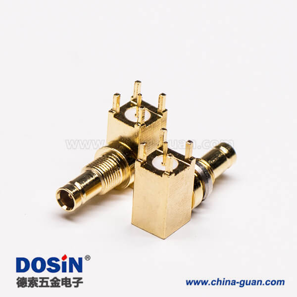 DIN 1.0 2.3接頭彎式母頭插板穿墻接PCB板 DIN 1.0 2.3接頭彎式母頭插板穿墻接PCB板