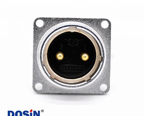 2芯插座P28直式公頭4孔法蘭連接器