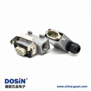 矩形連接器H10A表面安裝不帶針公頭7芯公母對接斜出口表面安裝螺紋PG16重載連接器