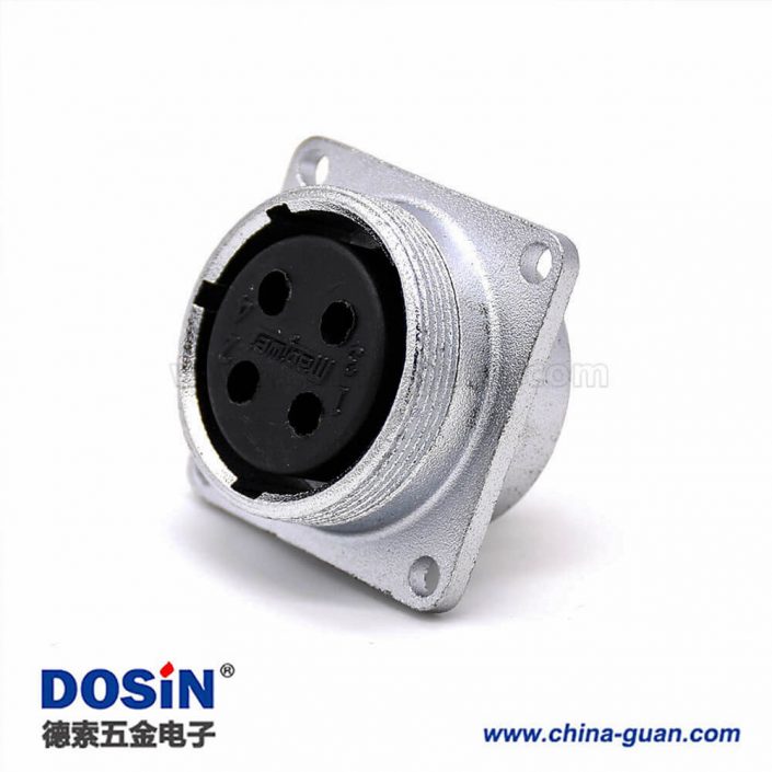 4P母座P28直式4孔法蘭連接器