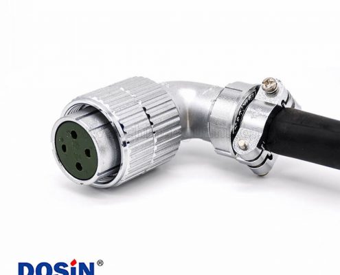 彎式電纜插頭P32 4芯母頭接線連接器