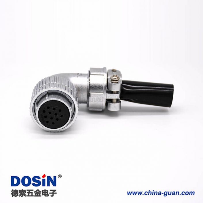 90度連接器P28 12芯母插頭航空連接器接線安裝