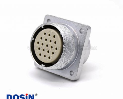 19芯插頭P32母頭4孔法蘭連接器