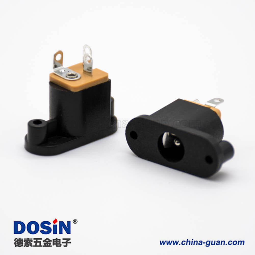 電源接口插座面板安裝不帶屏蔽插孔公頭直式2孔法蘭DC連接器 電源接口插座面板安裝不帶屏蔽插孔公頭直式2孔法蘭DC連接器