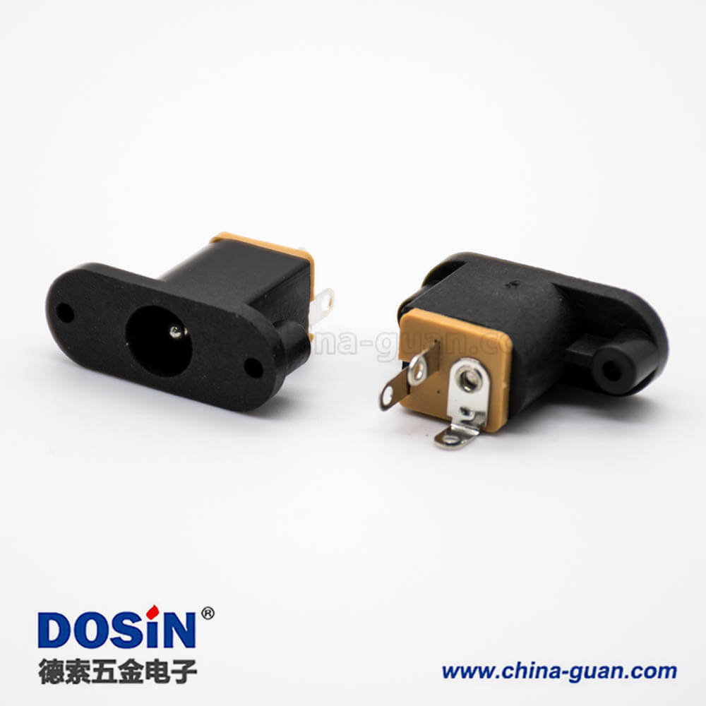 電源接口插座面板安裝不帶屏蔽插孔公頭直式2孔法蘭DC連接器 電源接口插座面板安裝不帶屏蔽插孔公頭直式2孔法蘭DC連接器