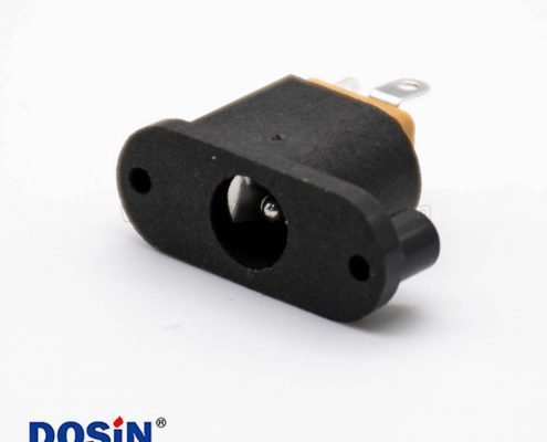 電源接口插座面板安裝不帶屏蔽插孔公頭直式2孔法蘭DC連接器