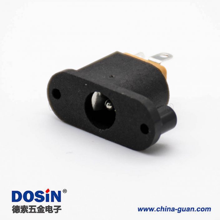 電源接口插座面板安裝不帶屏蔽插孔公頭直式2孔法蘭DC連接器 電源接口插座面板安裝不帶屏蔽插孔公頭直式2孔法蘭DC連接器