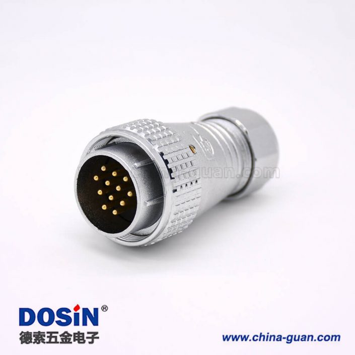 公頭連接器P28直式12芯插頭接線安裝