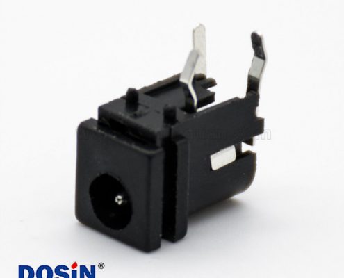 DC插座3腳立式公插孔貼片焊接彎式4.4*1.65不帶屏蔽電源連接器