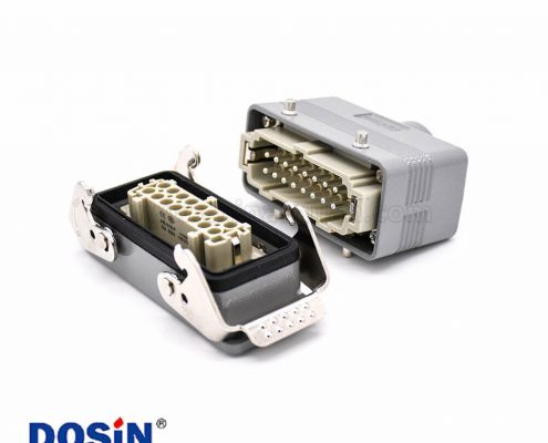 16針重載連接器開孔安裝頂出口進(jìn)線公母對接PG21螺釘H16B