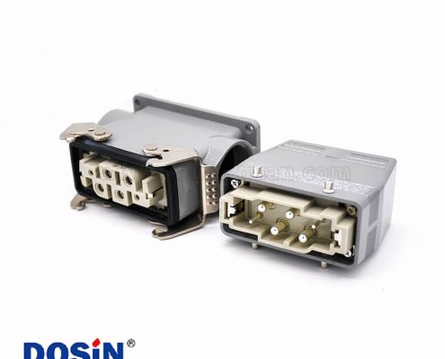 6針重載連接器H16B加高型表面安裝高結(jié)構(gòu)斜出口公母對鍍銀M40螺釘