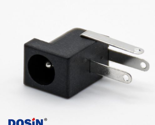 三腳DC插座公電源連接器2.0*6.4插孔貼片焊接彎式不帶屏蔽