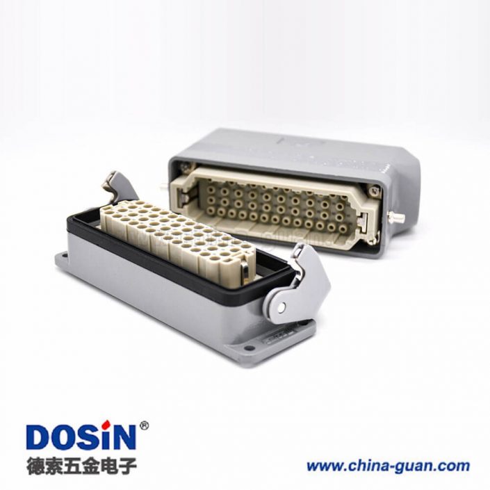 工業(yè)重載連接器斜出口開(kāi)孔安裝H24B外殼不帶針公頭公母對(duì)接PG21