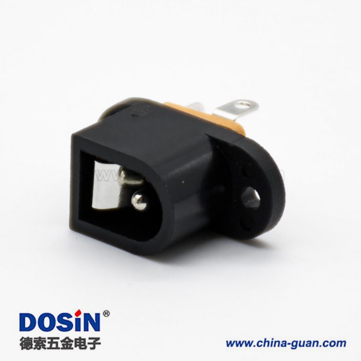 環(huán)保插座公DC電源連接器面板安裝兩孔法蘭插孔直式不帶屏蔽