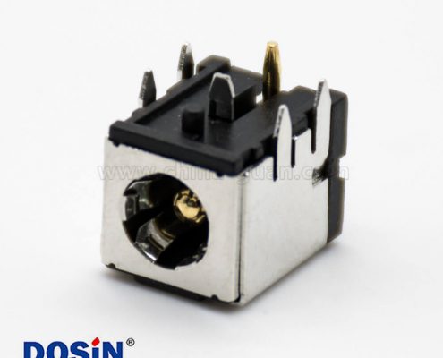 DC金屬插座公彎式插孔貼片焊接帶屏蔽電源連接器