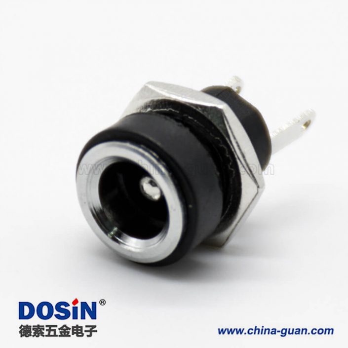 防水DC插座公直式面板安裝穿墻5.5*2.1mm插孔不帶屏蔽電源連接器