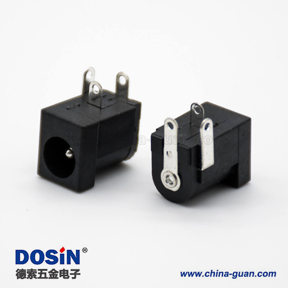 DC直流電源插座公2.0*6.4彎式插孔貼片焊接不帶屏蔽連接器