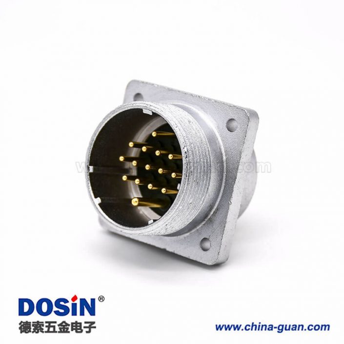 連接器公頭P32 15芯直式插座方形四孔法蘭安裝焊杯接