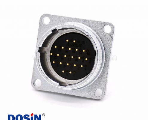 20芯插座P28公頭直式4孔法蘭連接器