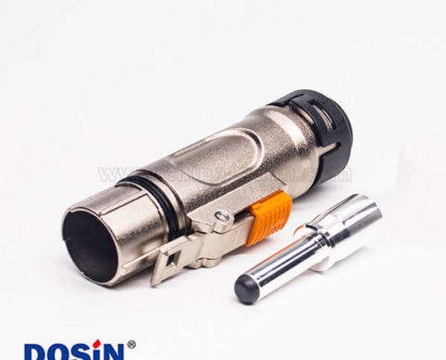 高壓互鎖金屬連接器單芯8mm直式金屬插頭帶屏蔽電流200A