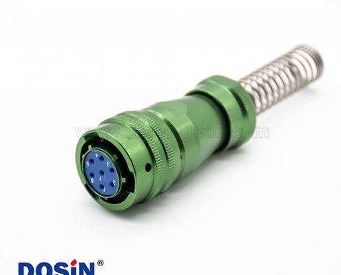 Y50X系列航空插頭7芯母頭直式卡口連接焊接帶彈簧鋁合金