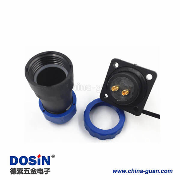 4孔法蘭防水接頭 SP17-4P 4芯 IP68防水連接器