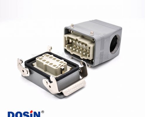 重載連接器接線H10T開孔安裝高結(jié)構(gòu)斜出口10芯鍍銀螺釘PG29