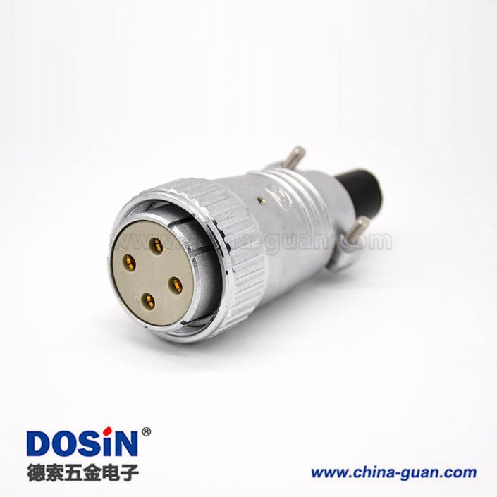 航空插頭4芯P48母頭直式接線連接器