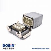 24芯重載連接器H10T開孔安裝鍍銀螺釘PG29結(jié)構(gòu)頂出口進(jìn)線公母對接