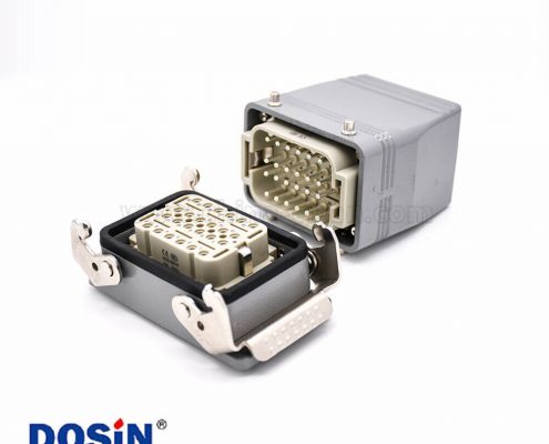 24芯重載連接器H10T開孔安裝鍍銀螺釘PG29結(jié)構(gòu)頂出口進(jìn)線公母對(duì)接