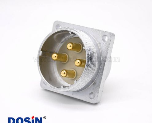 4芯插座P48公頭直式四孔法蘭連接器