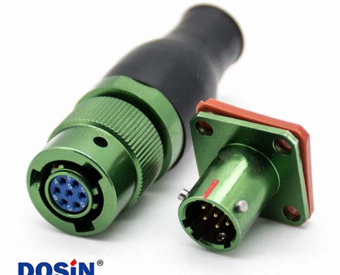 圓形電連接器Y50EX卡口連接母插頭焊接公插座焊杯7芯直式四孔法蘭公母對(duì)接一套