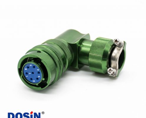 Y50X插頭母頭7芯卡口連接焊接夾線板式鋁合金彎式連接器