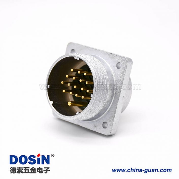 插座公頭P48 17芯直式方型法蘭連接器