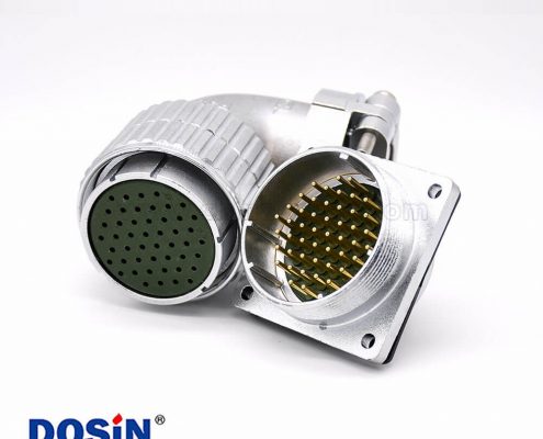 公母連接插頭P48 48芯彎式接線母插頭直式公插座法蘭連接器