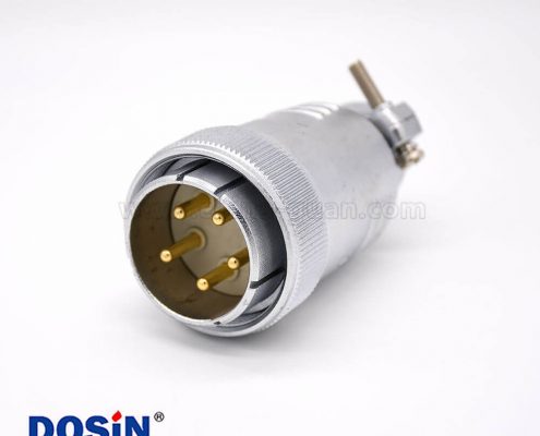 5芯插頭P48公頭直式接線焊接連接器