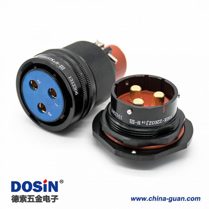 Y50X連接器22殼體號(hào)卡口連接插頭&插座3芯公母對(duì)接面板安裝焊杯直式黑色陽極化 Y50X連接器22殼體號(hào)卡口連接插頭&插座3芯公母對(duì)接面板安裝焊杯直式黑色陽極化