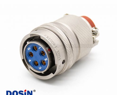 Y50X圓形連接器14殼體號5芯鋁合金插頭母頭直式卡口連接夾線板式