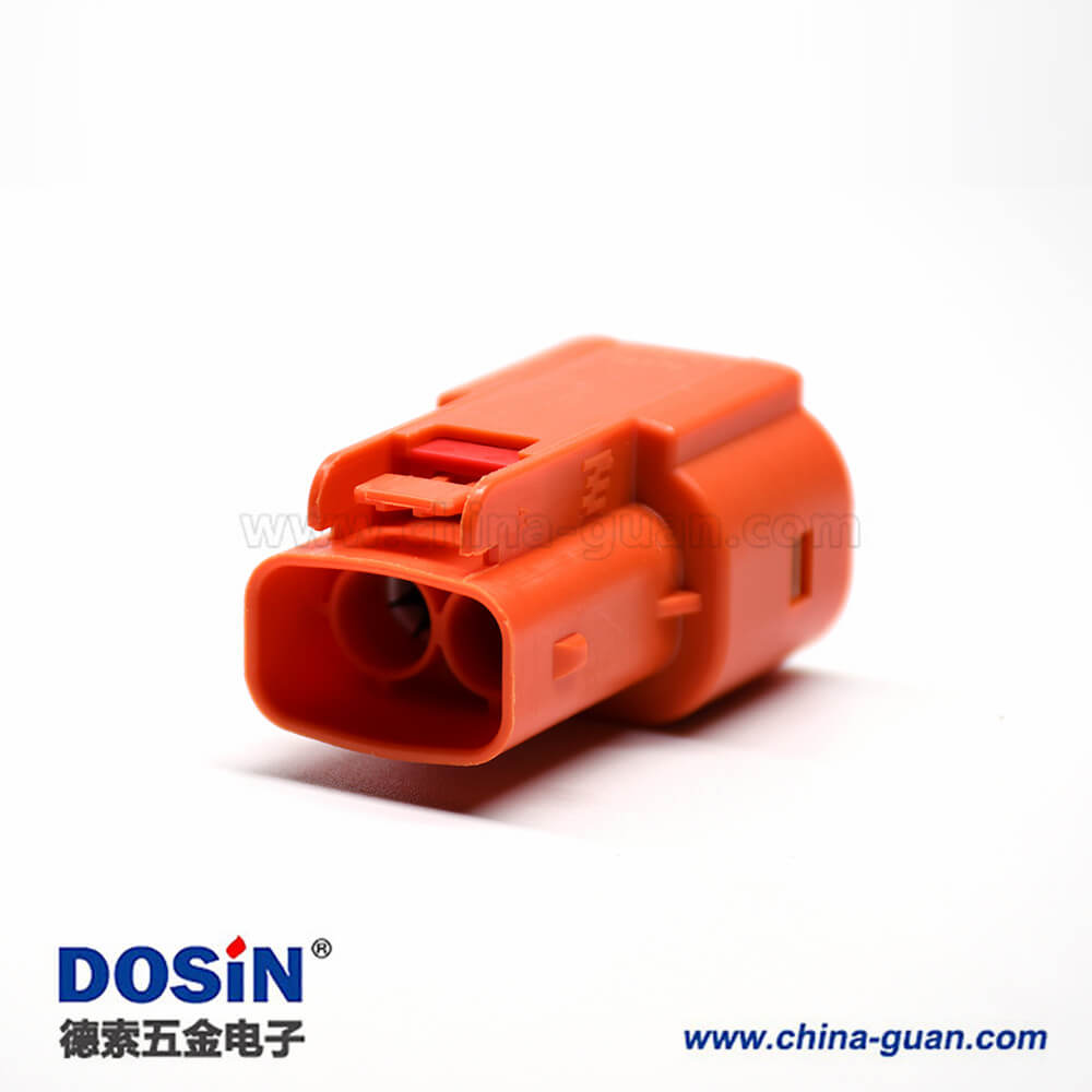 高壓連接器直式插頭2芯電流150A塑料絕緣體 高壓連接器直式插頭2芯電流150A塑料絕緣體