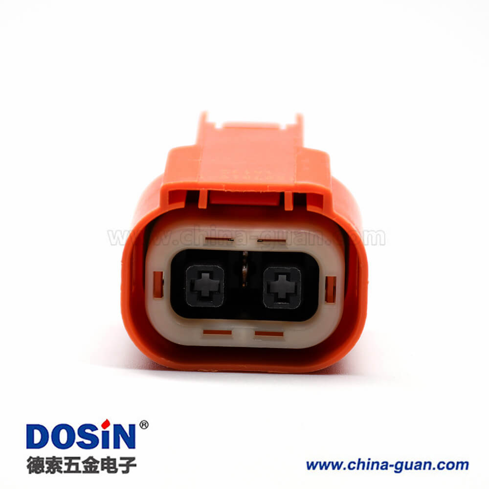 高壓連接器直式插頭2芯電流150A塑料絕緣體 高壓連接器直式插頭2芯電流150A塑料絕緣體