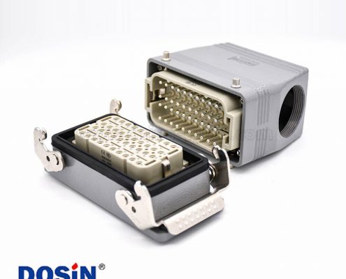 重載連接器M40鐵扣公母對(duì)接40芯高結(jié)構(gòu)斜出口開孔安裝H16T外殼